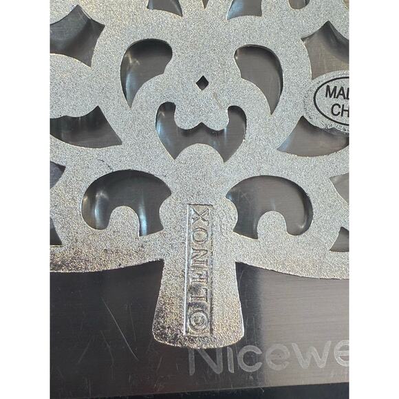 VTG Lenox Sparkle & Scroll Silver Plated Crystal Christmas Tree Ornament w/ Box - Picture 9 of 13